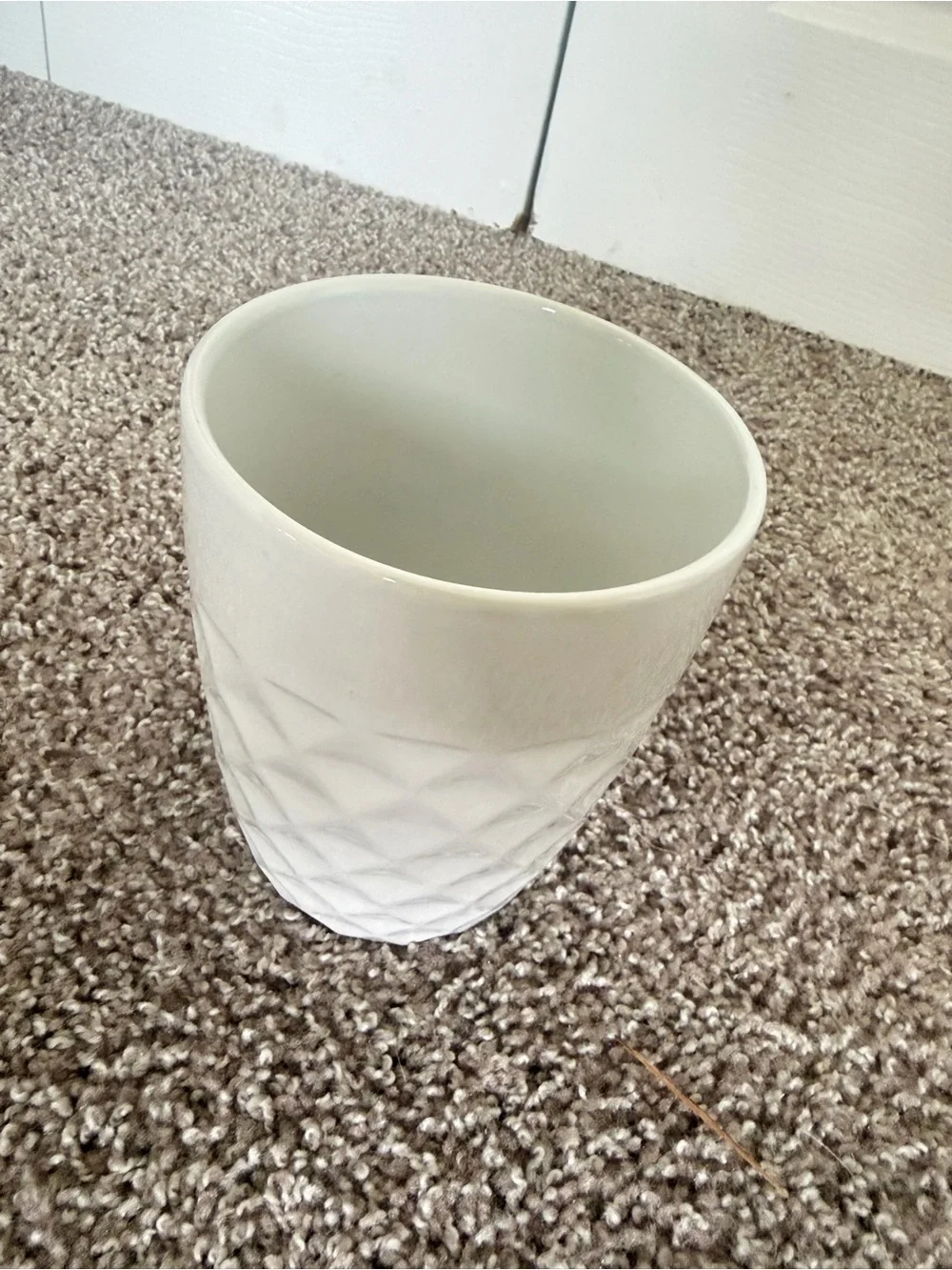 White Textured Ceramic Vase
